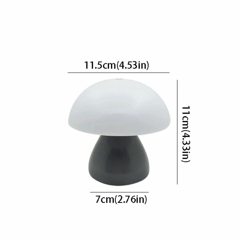 Warm White Lights Mushroom LED Table Lamp Dimmable Function USB Charging Port USB Charging Night Light Touch Control
