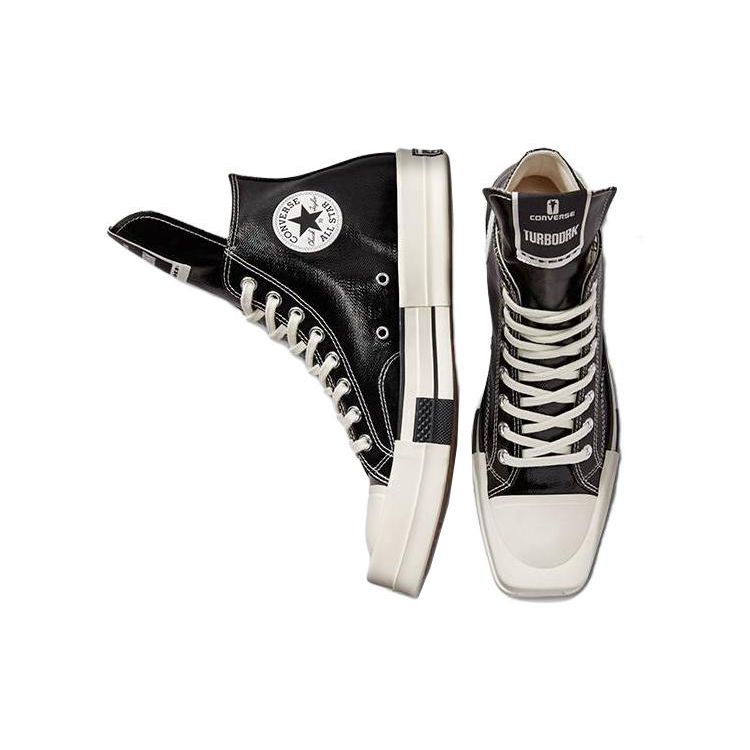 Rick Owens x Converse TURBODRK Chuck 70 High Čierny lak Unisex Tenisky Egret Kostná biela A01291C