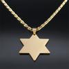 Magen Star of David Islamic Muslim Necklace for Women Men Stainless Steel Gold Plated Religion Pendant Necklaces Jewelry