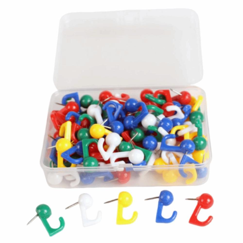 100Pcs Reusable Colorful Push Pins DIY Board Thumbtack Durable Decorative Studs  Wall Markers