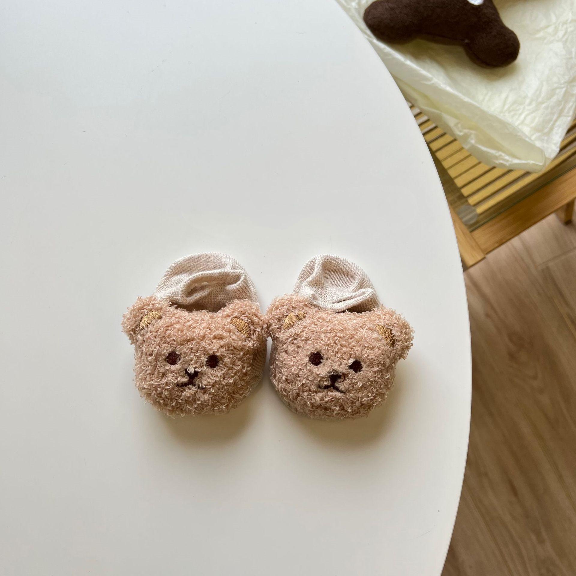 

1 пара детских носков, короткие носки с милым мультяшным 3D медведем для маленьких мальчиков и девочек, весенне-летние нескользящие носки-тахо для детей S