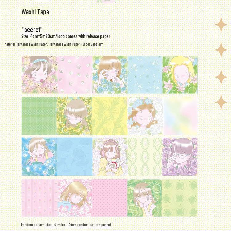 Li Xingxing Ye Secret Washi Tape: Mori-kei Girly Original Planner & Collage Tape