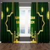 2Pcs Shiny Gold Star Red Ramadan Kareem Window Curtains Blinds For Kids Bedroom Living Room Bathroom Kicthen Door Home Decor