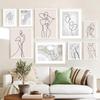 Abstrakte Frauen Tanzen Wand Kunst Poster Schwarz und Weiß Linie Zeichnung Kunstdruck Minimalistischen Leinwand Malerei Bild Wohnzimmer Dekor