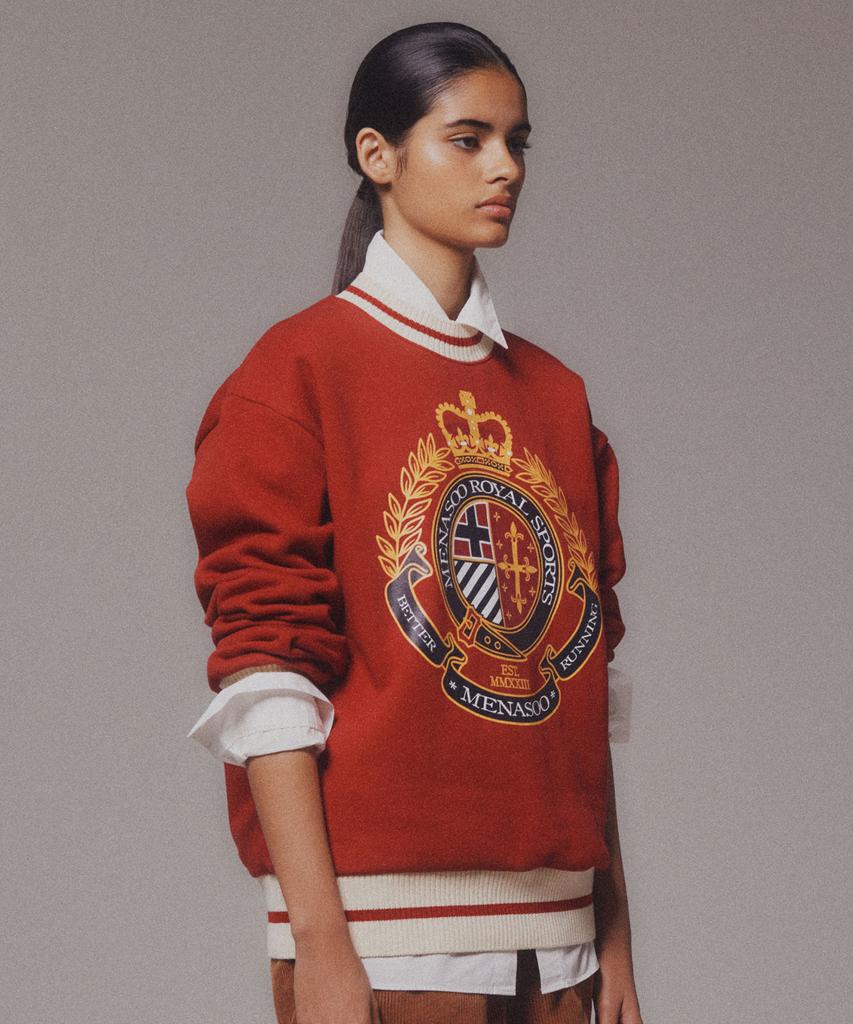 Minasu Menasoo Heritage Heavy Sweatshirt_Red_Brushed Fabric