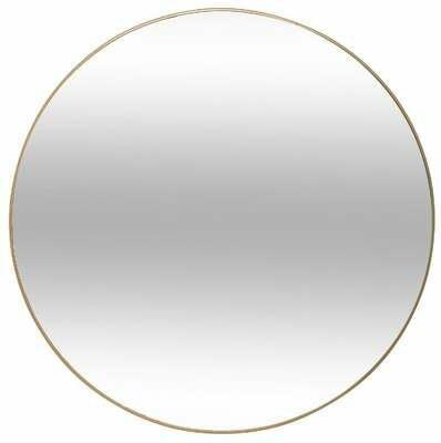 Round Mirror 38Cm Alice Gold Metal Frame And Mdf