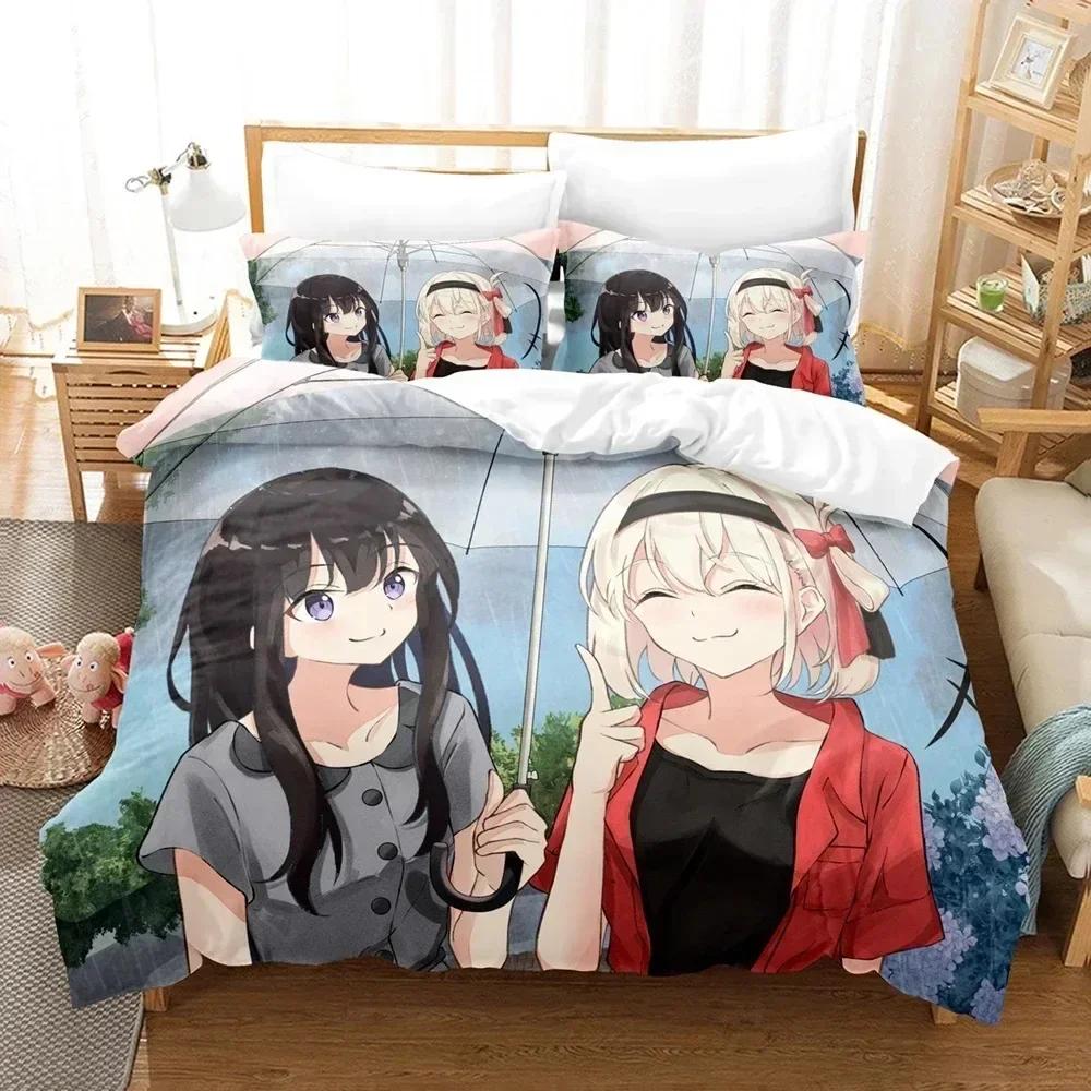3D Print Anime Lycoris Recoil Bedding Set Printed Bed Set With Pillowcase Bed Duvet Cover Soft Queen King Size Bedclothes Home