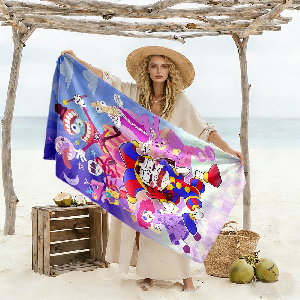 The Amazing Digital Circus Game Beach Towel Quick-Dry Soft Microfiber Comfortable Lightweight Suitable for Swimming, Gym, Camping, Yoga Vacation