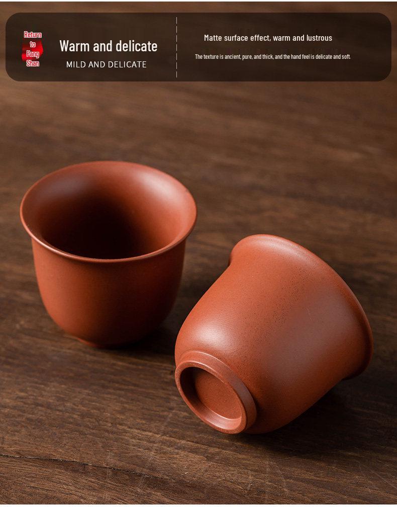 Zisha Gongfu Master Tea Cup - Ancient Style Small Mouth for Personal Brewing and Tasting