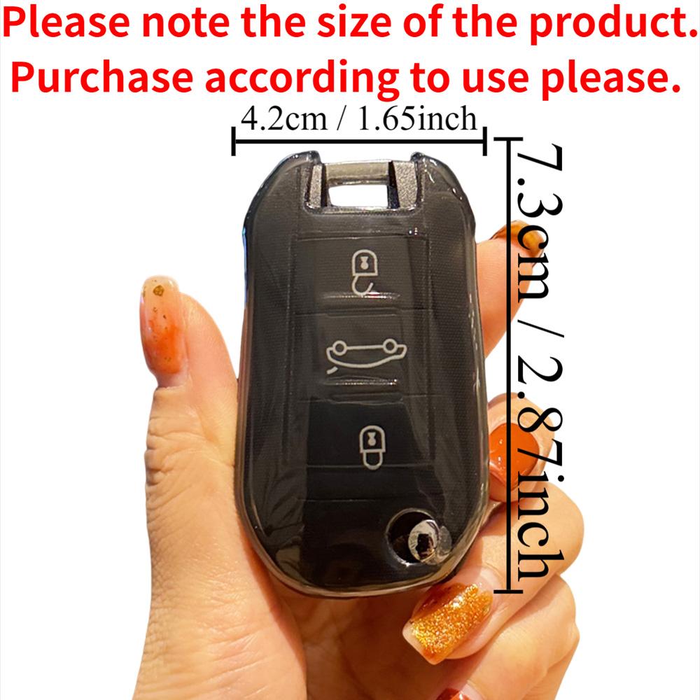 TPU Car Flip Key Case Cover Shell for Peugeot 208 308 408 508 2008 3008 4008 5008 for Citroen C3 C4 CACTUS C6 C8 Accessories