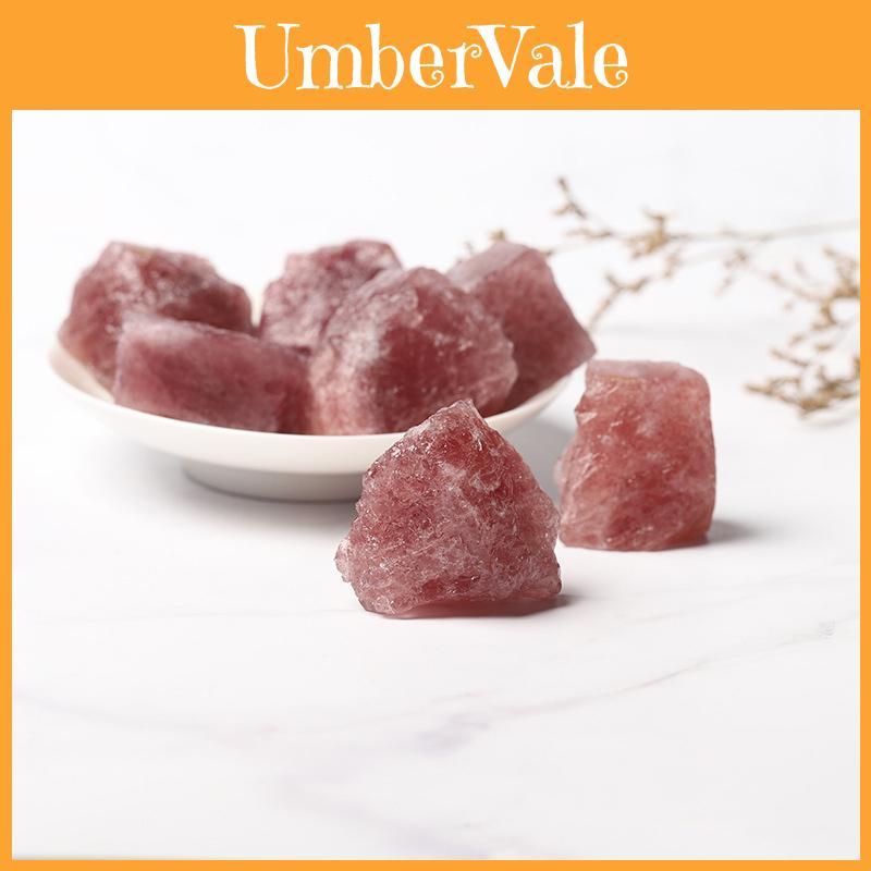 Exquisite Natural Crystal Strawberry Quartz Rocks For Reiki Healing And Home Decor