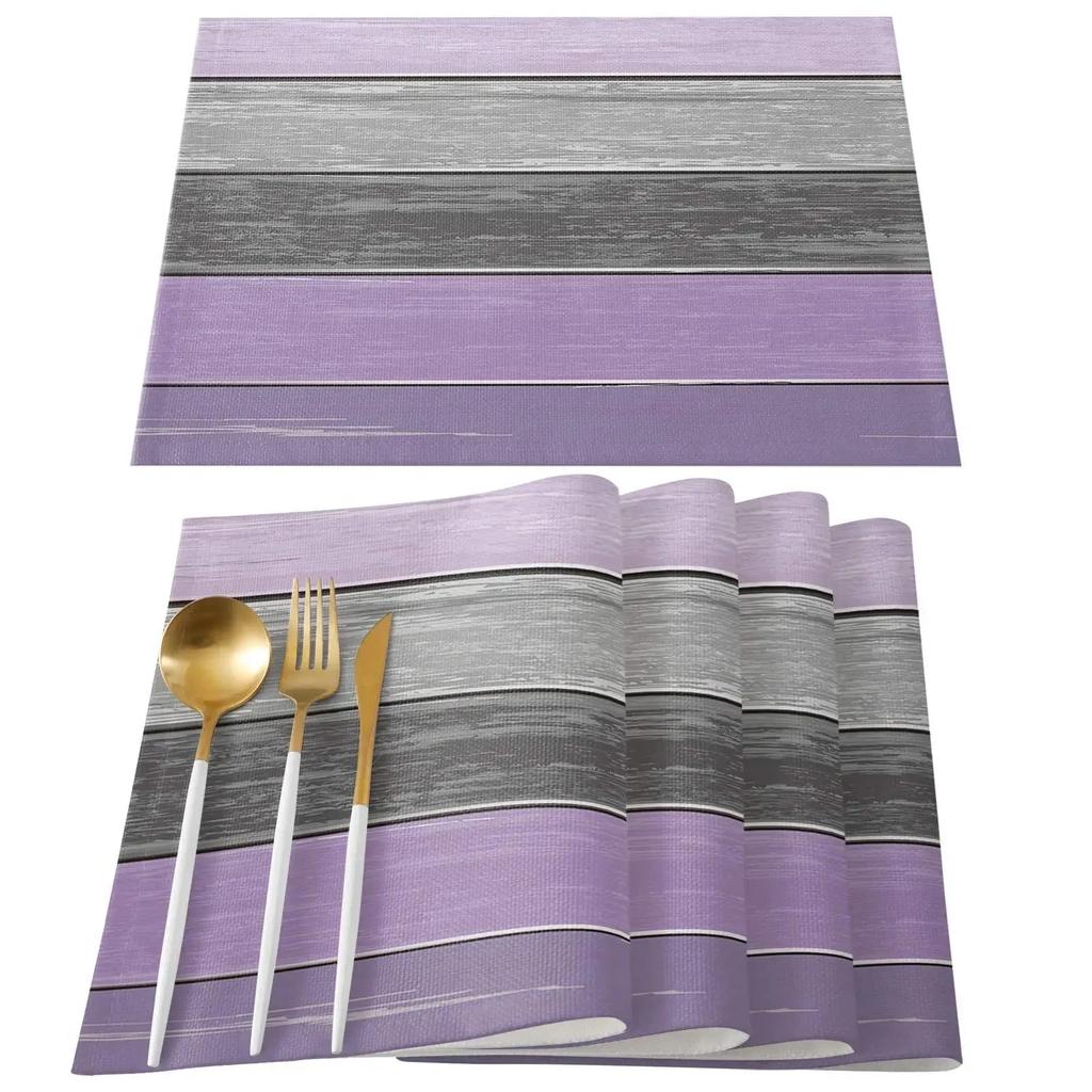 4/6pcs Linen Table Mat Non-Slip Bowl Pad Coaster Set Washable  Dining Table Placemats Retro Rustic Home Decoration Accessories