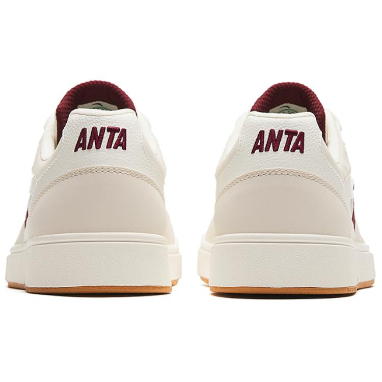 New Anta Cushioning Wear Resistant Low Top Skateboard Shoes Men's White Brown 912428009-4