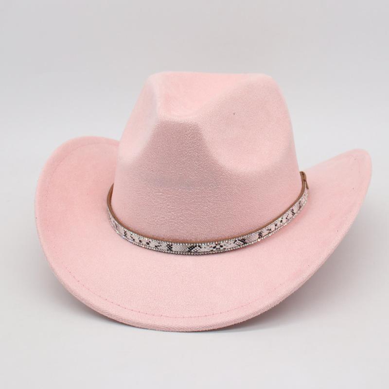 White Leather Textured Tibetan Woolen Hat Men'S And Women'S Wide-Brimmed American Top Hat Western Cowboy Hat Jackson Jazz Hat