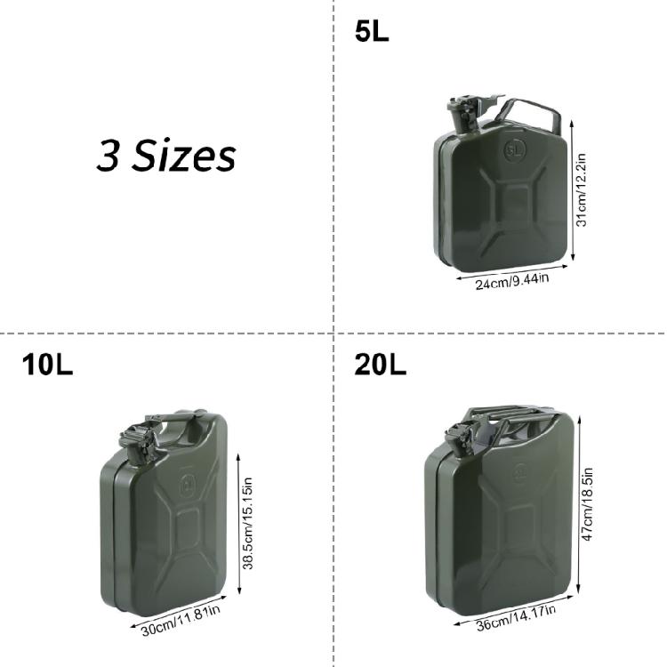 Steel Fuel Storage Container with Ergonomic Handle High Capacity Metal Jerry Can Leak Proof Spout for Home & Workshop