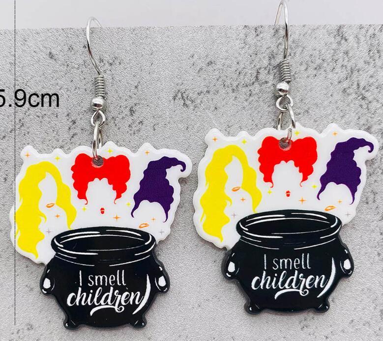Exaggerated Halloween Pumpkin & Sunflower Face Stud Earrings