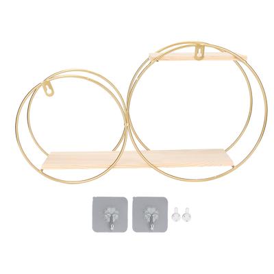 Prateleira de Armazenamento Suspensa de Parede Metal Redonda Decorativa Montagem de Parede Organizador Flutuante para Banheiro