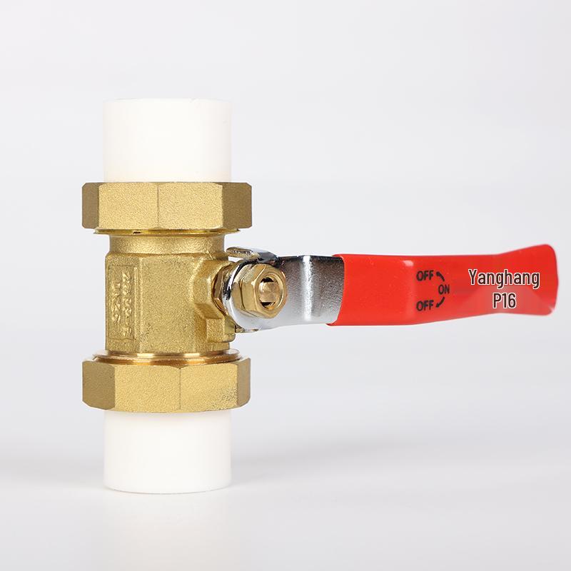 Yanghang PPR Doppelverschraubung Kupferkugelhahn, Wasserrohrfittings Verbinder, Heißschmelz 20 Schalter, 6-Punkt, 25mm Ventil.