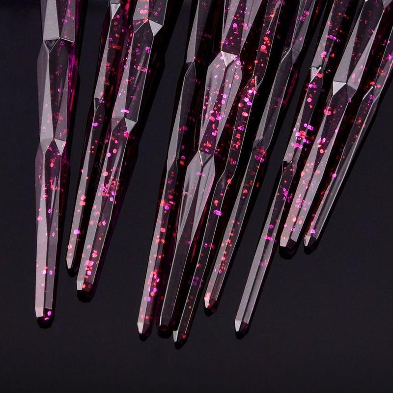 Stroke of Beauty - Set of 10: Makeup Brush with Glitter Resin Handle