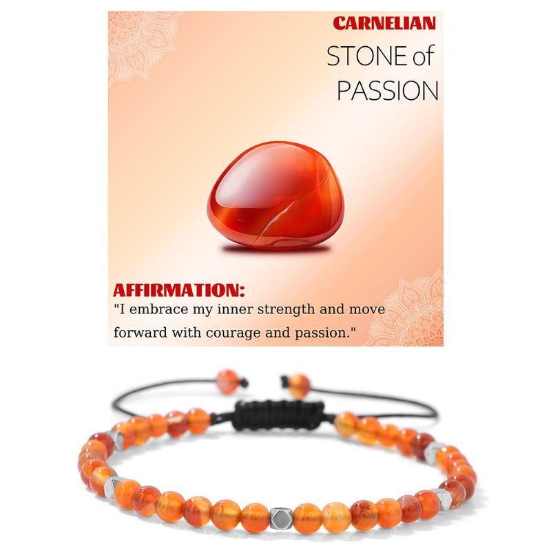 Pulseira Ajustável Trançada com Contas de Hematita de 4mm e Pedra Natural Adequada Para Homens e Mulheres Uso Diário Presente de Feriado Joias