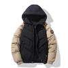 Men's Thick Warm Color Block Hooded Cotton Jacket - Winter Fashion
