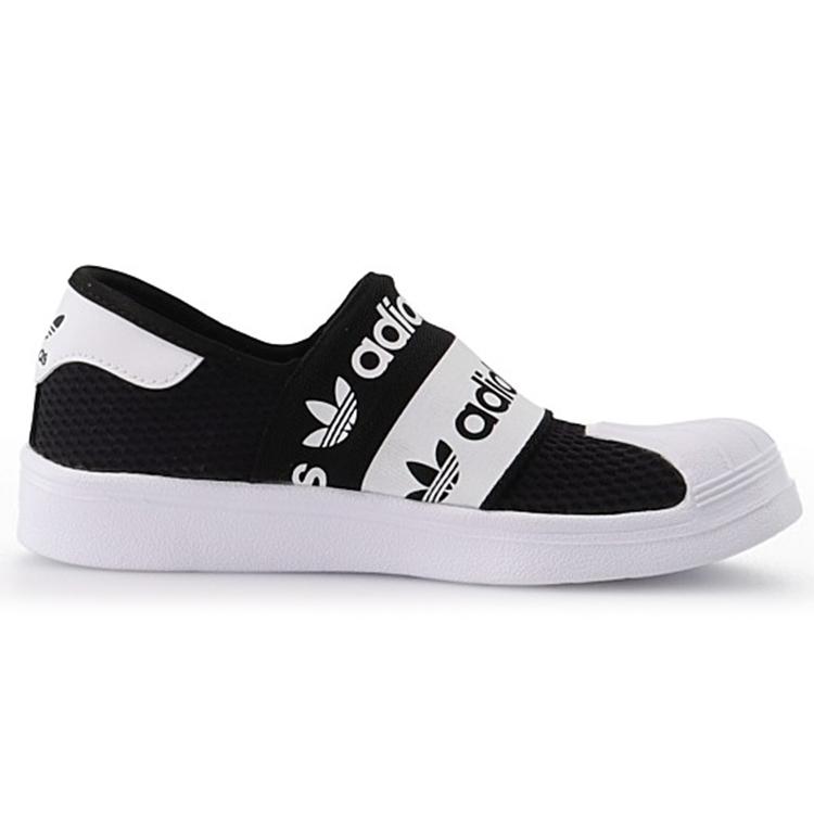 adidas Originals Smr 360 C Logo Leather Abrasion Resistant Low Top Kids' Skateboarding Shoes Black White EG7885