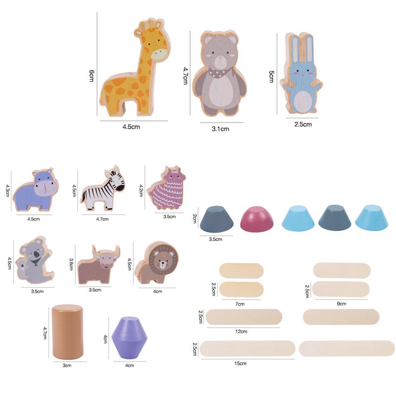

Wooden Blocks of Animal Model Educational Montessori Activities Toy for Toddlers Sorting Stacking Balancing and Building