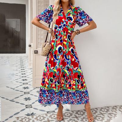 Vacation and Casual Style Printed Dress Women's Spring and Summer