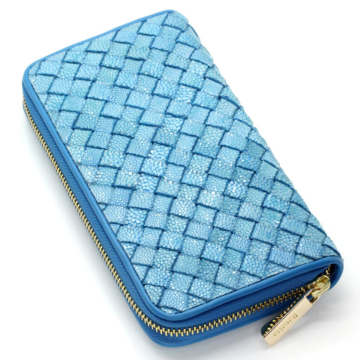 

Длинный кошелек из кожи ската Intrecciato Garusha Stingray Turquoise Round Zipper из натуральной кожи [Levetta] Мужская женская [241stw] бирюзовый