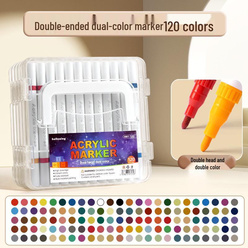Acrylic Double-Ended Washable Marker Pens for Kids: Non-Bleeding, Layerable, Watercolor and Colored Options