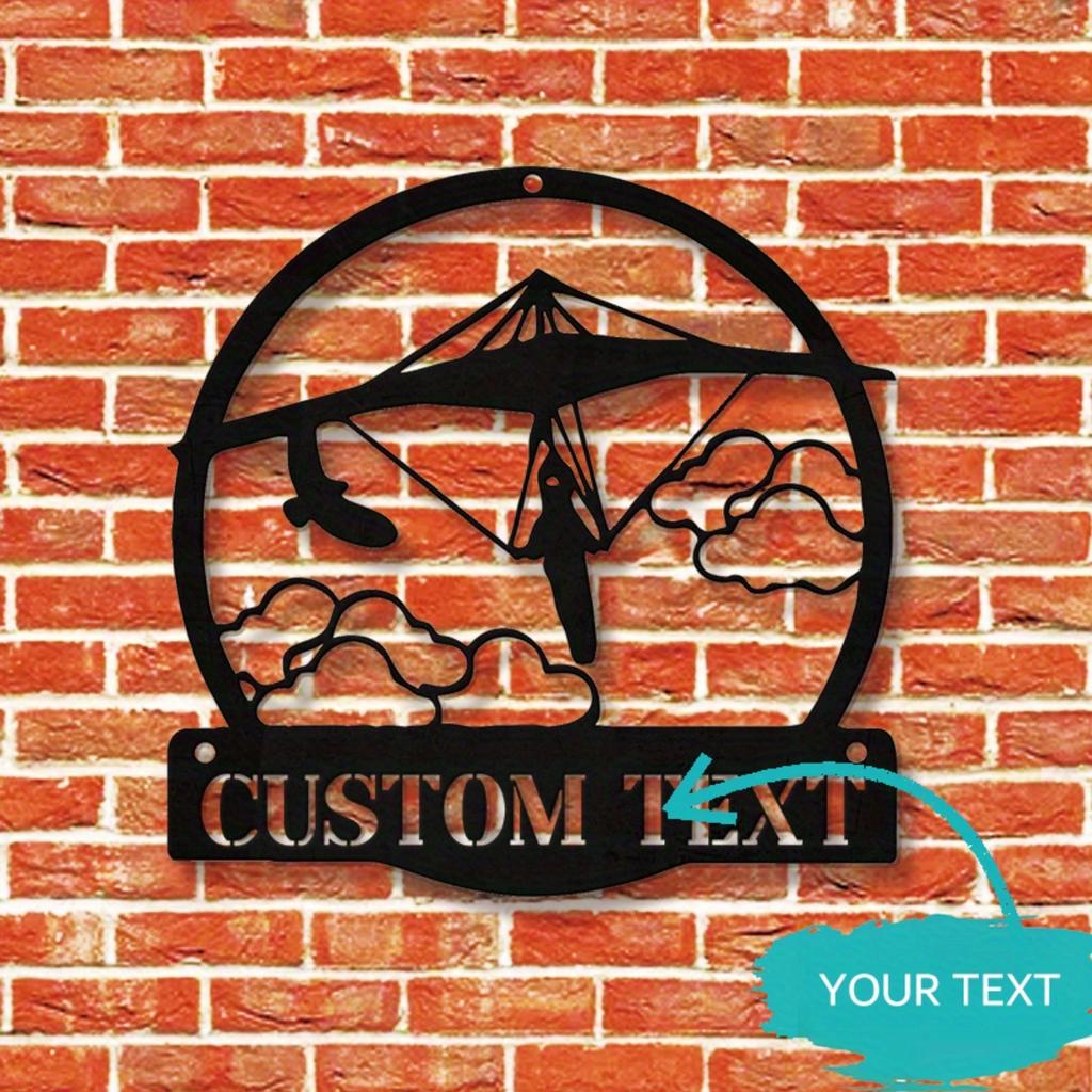 Custom Black Hang Glider Metal Wall Art Personalized Valentine Home Decor
