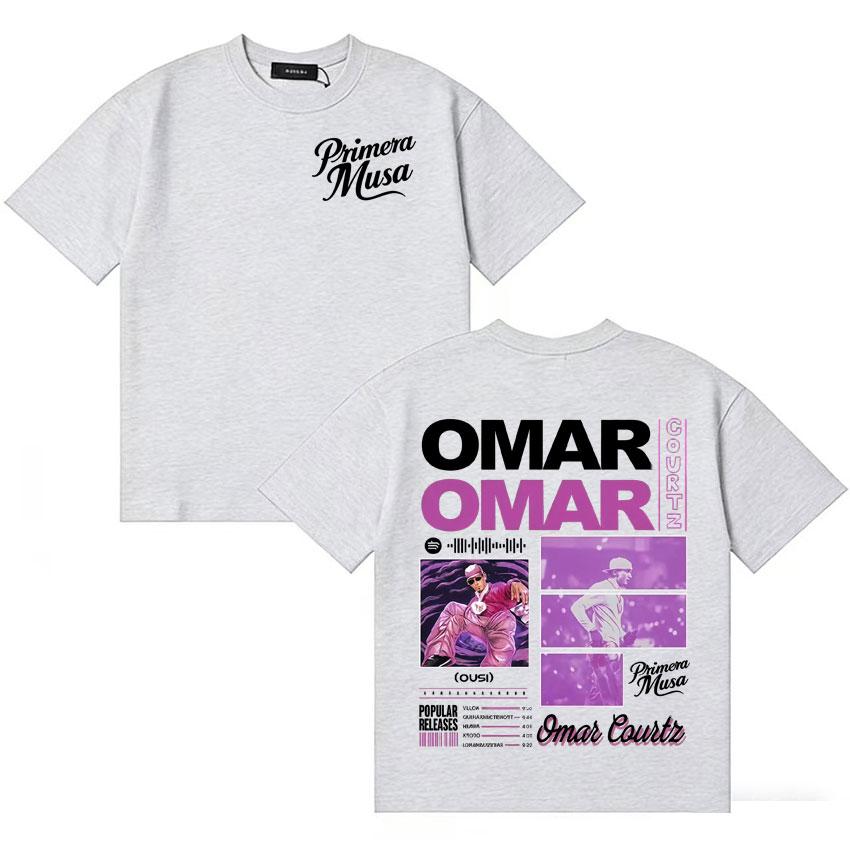 2026 Rapper Omar Courtz Primera Musa Gothic Unisexs Womens Double Sided T Shirts Oversized Cotton Vintage Pop Short Sleeve Tshirt