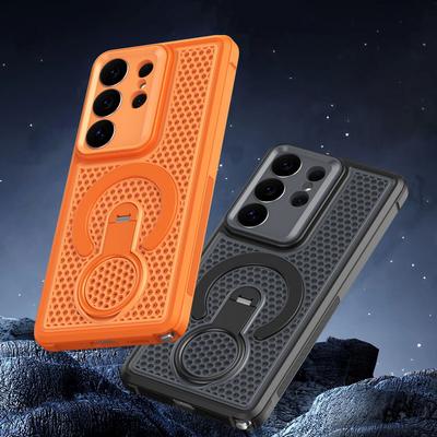 Magnetic Heat Dissipation Case For Samsung Galaxy S26 Ultra S25 Edge S24 Plus S23 FE Hybrid TPU+PC 360 Rotating Ring Stand Cover Case