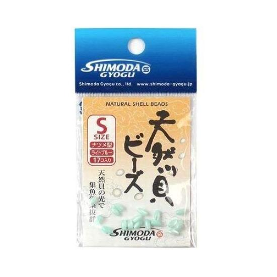 

Shimoda Fishing Gear Natural Shell Beads, Jujube Shape, Small, Light Blue