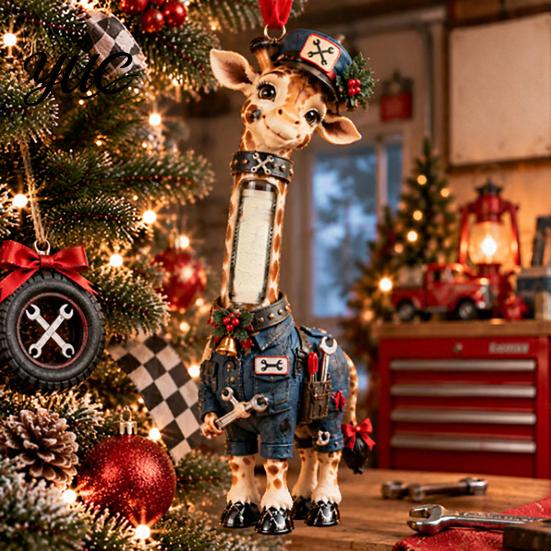 Acryl Hangende Sieraden Giraffe Kerst Geldhouder Ornament, Geldclip Decor voor Ruimtebesparende Kerstboomzak Auto, Schattige Beroepsfiguur, Decoraties