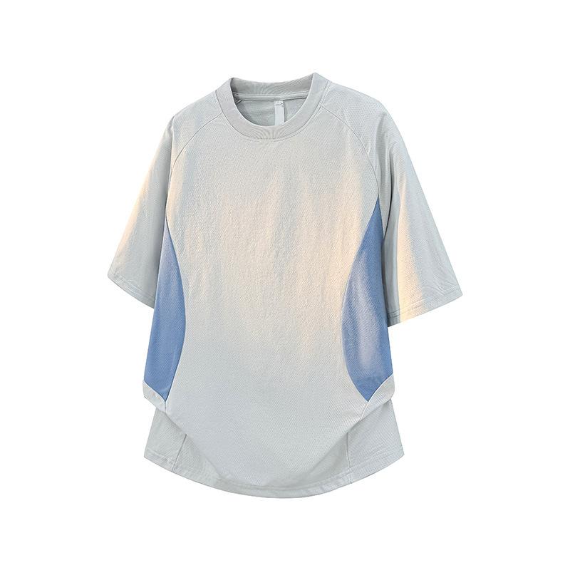 Men's Loose-fitting Short-sleeved T-shirt Tops Quarter-sleeved Round Neck Short-sleeved T-shirt