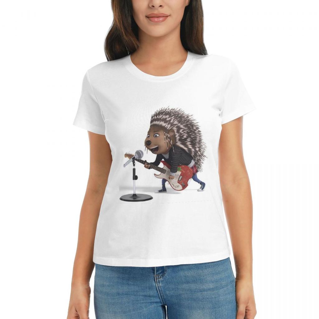 Women TShirt Ash Sing Movie Summer Short Sleeve Tees Crew Neck Cotton T Shirts Clothes Tops Streetwear