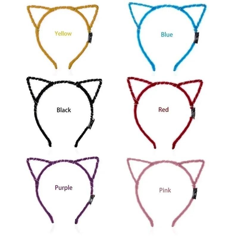 1 Pcs Headwear Hair Band Girls Accessories Cat Ear Headband Party Headdress Flashing with LED Light