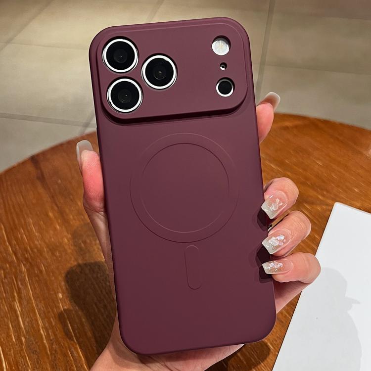 Solid Color Liquid Silicone MagSafe Magnetic Phone Case