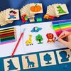 Non-Toxic 20Pcs Montessori Kids Drawing Toys Wooden Diy Painting Stencils Set Craft Toy Coloring Puzzle Educational Toys For Children Gift
