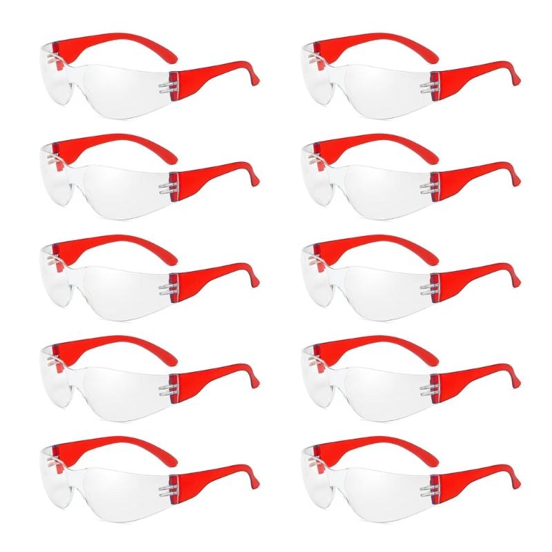 10Pcs Kid Clear Safety Glasses Protective Eyewear Impact Resistant Science Safety Goggles Spectacles Eyewear Enduring
