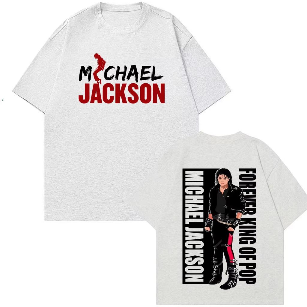 T-shirt Merch Michael Jackson Roi de la Pop pour Toujours Hommes Femmes Vintage Hip Hop High Street T-shirts Oversize Unisexes Harajuku haute qualité