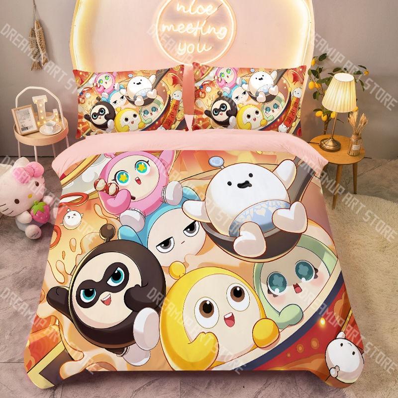 Fashion Eggy Party Anime Game Bedding Set Single Twin Full Queen King Size Bed Set Kids Bedroom Duvetcover Sets Bed Sheet Set