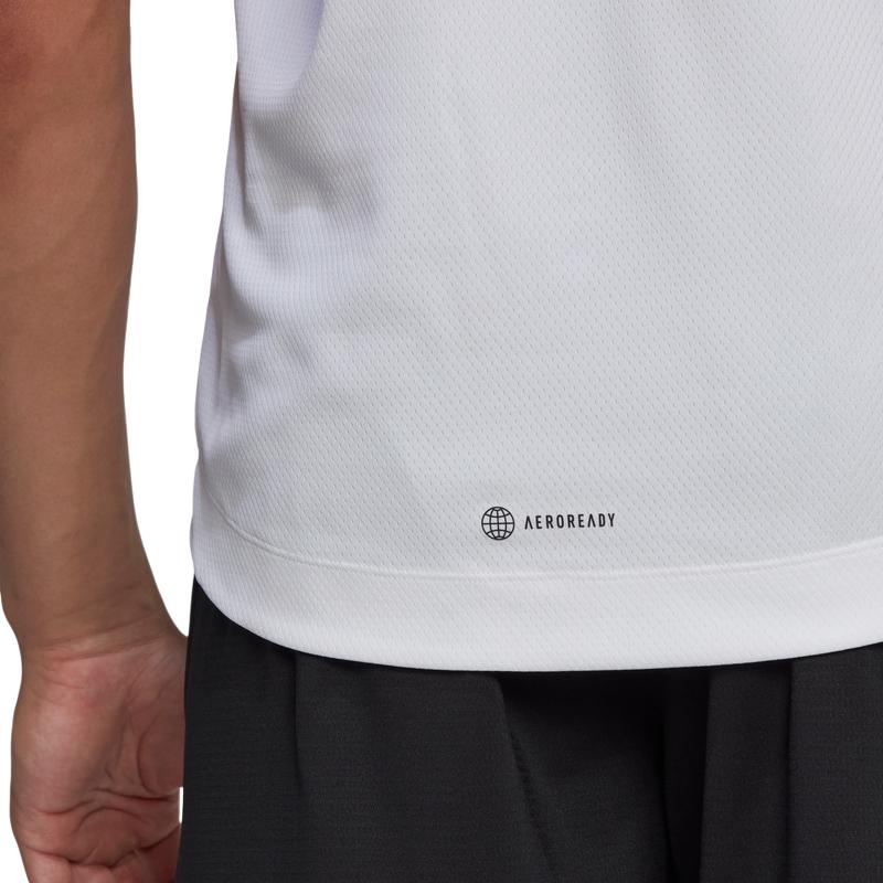 adidas Camisetas sin mangas para hombre Blancas Cuello redondo Ajuste recto moderado HP1755