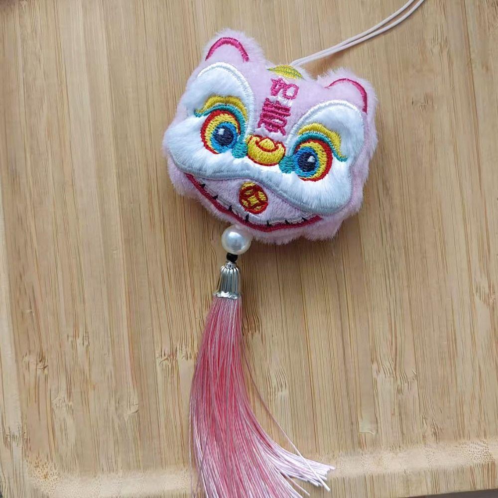 Chinese Style Lion Dance Tassels Pendant Year of Horse Cartoon New Year Zodiac Plush Doll Awakened Lion Lucky
