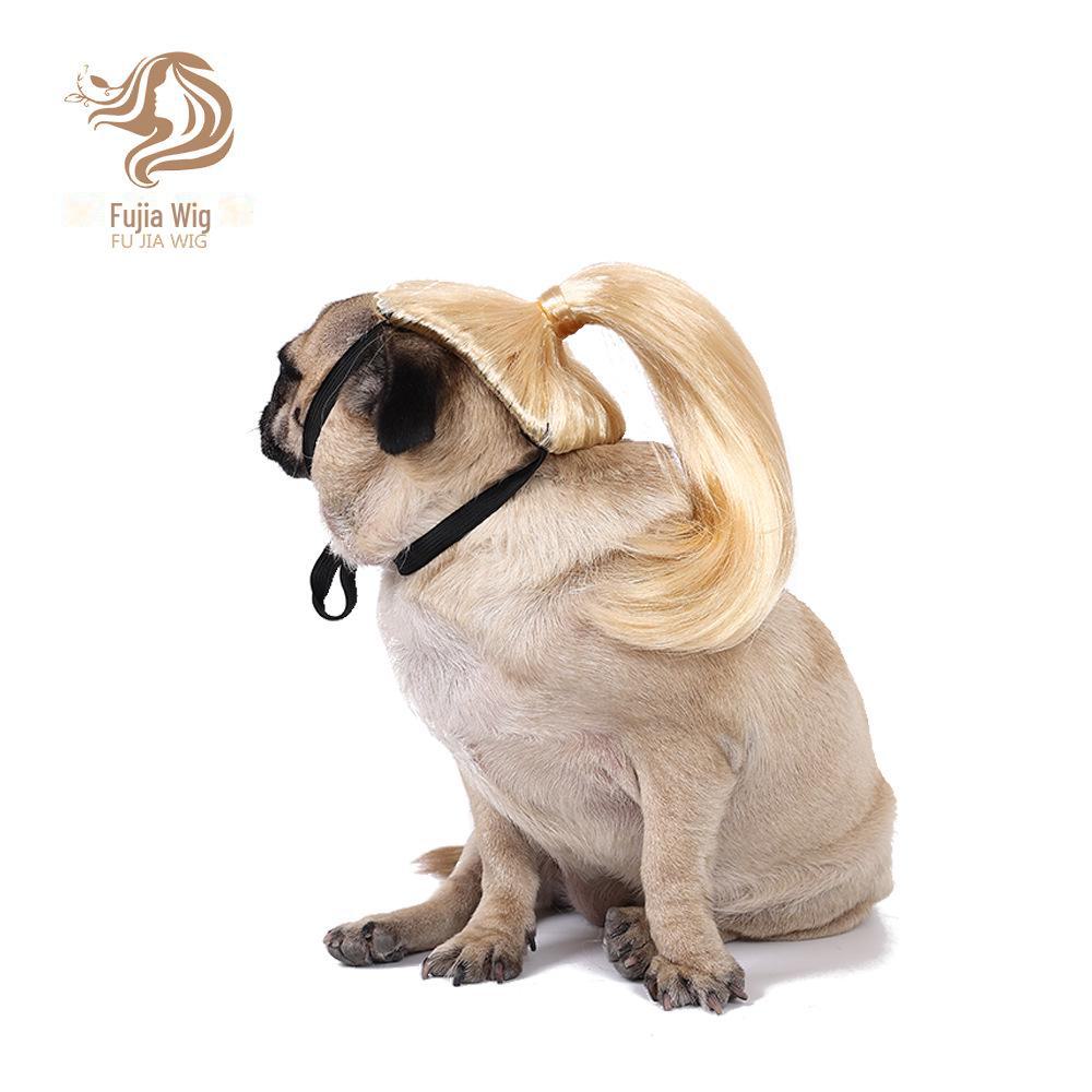 

Универсальные парики для домашних животных: Забавные прически «Высокий конский хвост» для кошек и собак — идеально подходят для Рождества и Хэллоуина.