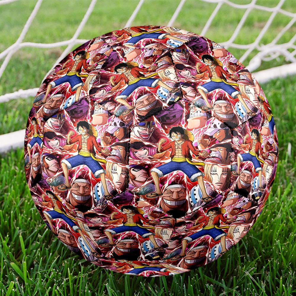 One Piece Print Size 5 Soccer Ball, Standard Match Football for Sports Game and Team Practice, Ideal Gift for Soccer Fans