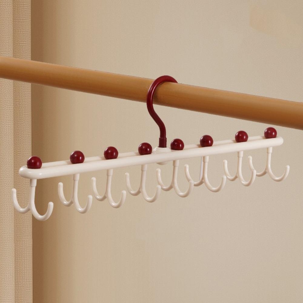 16 Hooks Camisole Bra Hook Plastic Tie Belt Hanger Portable Underwear Vest Storage Rack Balcony бежевый