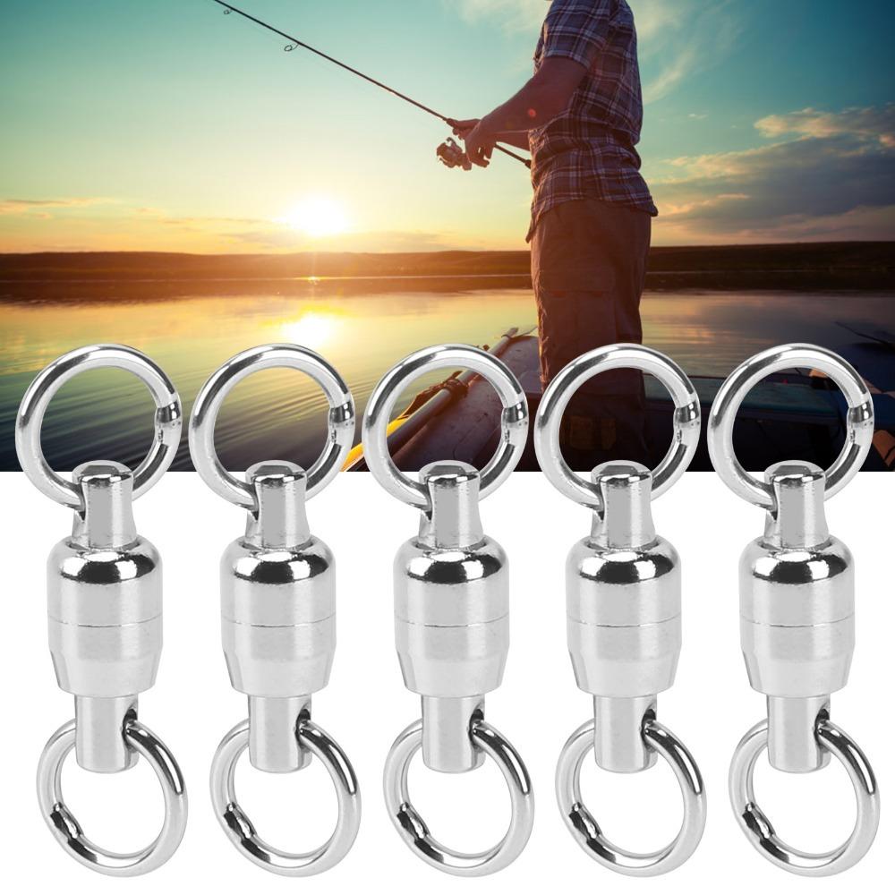 20PCS Stainless Steel Dual Ball Bearing Swivel Rolling Swivel Connector  Fishing Hook Connector,