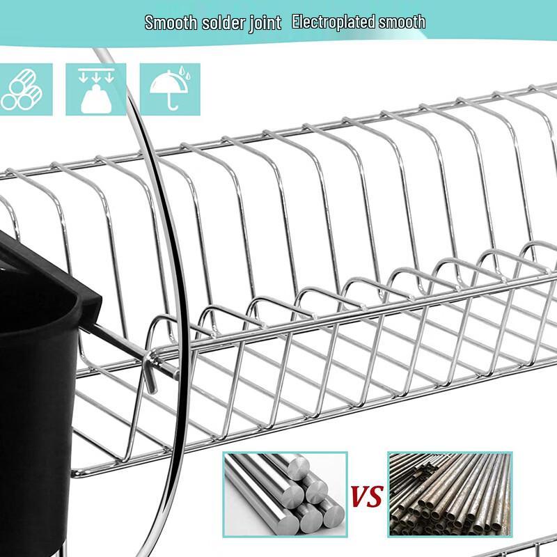 Nordic Style Double-Layer Foldable Dish Drying Rack